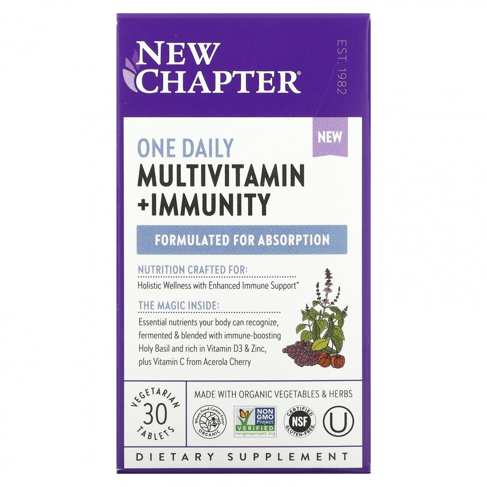 New Chapter, One Daily Multivitamin + Immunity, 30    6240