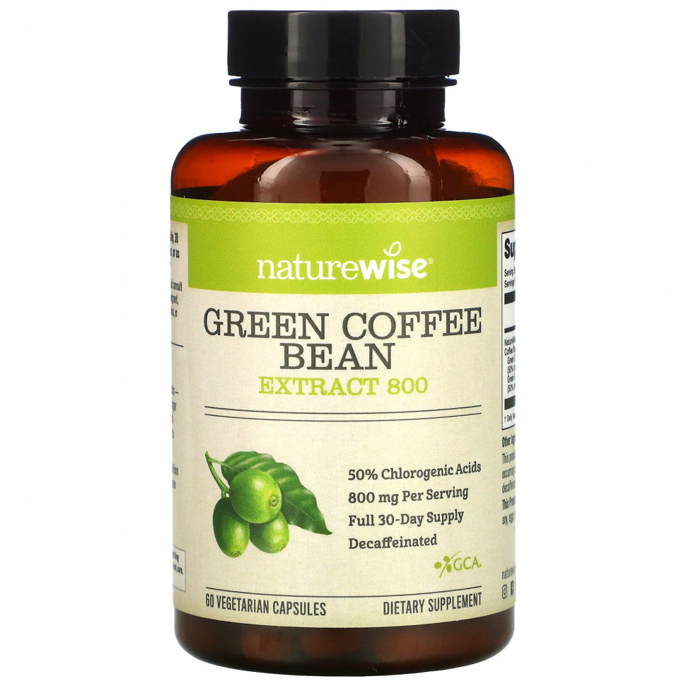 NatureWise, Green Coffee Bean Extract 800, 60 Veggie Caps  2630