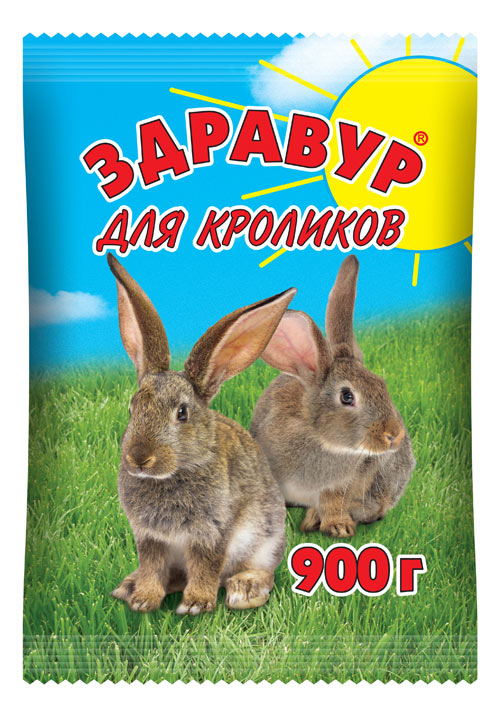 Кормовая добавка Здравур для Кроликов 900 гр пакет  129р
