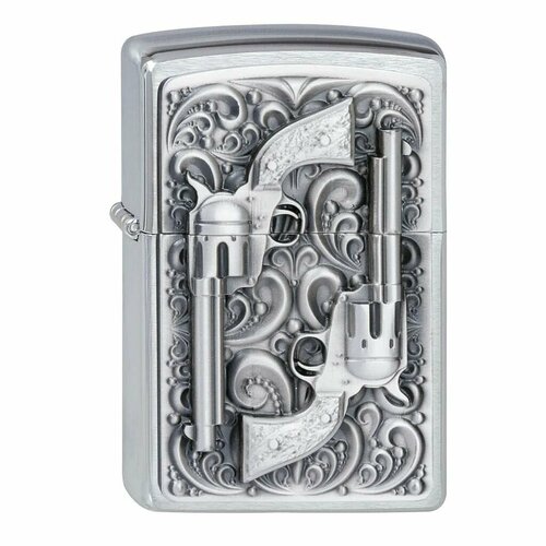   Zippo 2001654 Revolver Emblem Brushed Chrome 13570