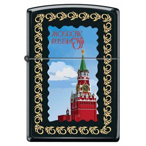  Zippo 218  Moscow Kremlin framed Black Matte 3490