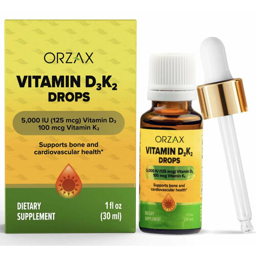 Orzax Vitamin D-3 125  K-2 100  Drops 30  1899