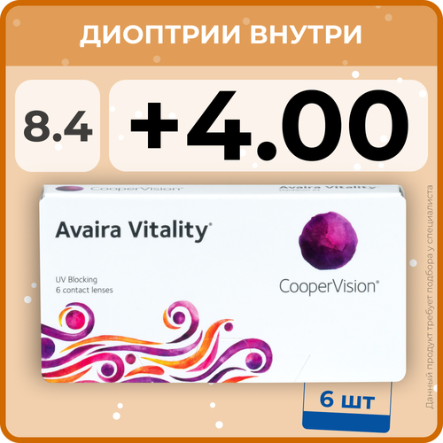   CooperVision Avaira Vitality, 6 ., R 8,4, D +4, , 1 . 1820