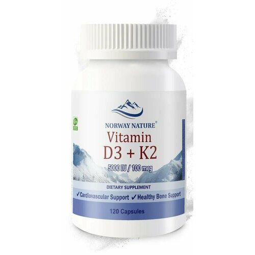  , Norway Nature, Vitamin D-3 5 000 IU + K2, 120 , 2515