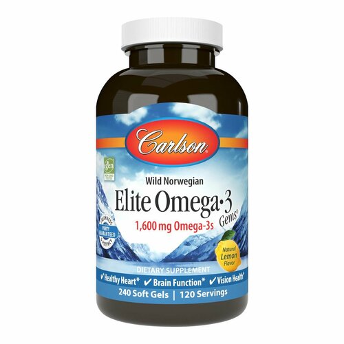 Carlson Labs, Elite Omega-3, �����-3, 1600 ��, 240 ������, ����, ������ ������ �� 23600 ���