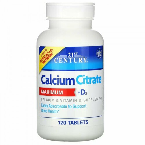 21st Century Calcium Citrate MAXIMUM + D3 120 . 1590