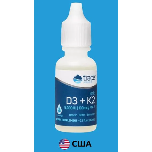   D  K    Trace Minerals Ionic D3 + K2, 15 , 74  (D3 5000, K2 100  ), ,    1670 