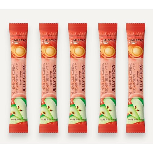 MISTIC 6-YEAR OLD KOREAN RED GINSENG+VIT C SUPERPOWER JELLY STICKS     6-          5*15 545