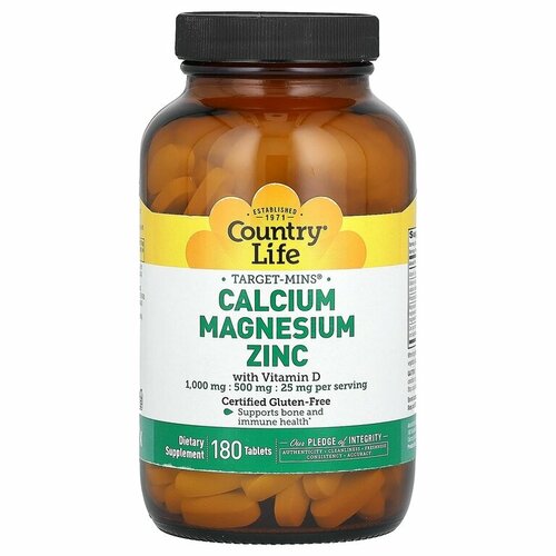 Country Life Target-Min Calcium Magnesium  Vitamin D3 - 180  3797