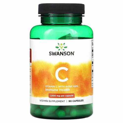 Swanson Vitamin C Rose Hips 1000mg 90 caps/     968