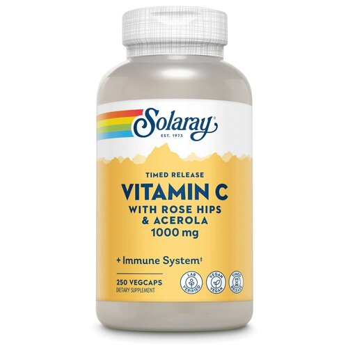  Solaray Vitamin C Timed Release with Rose Hips & Acerola, 360 , 1000 , 250 . 5740