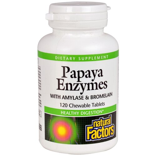  Natural Factors Papaya Enzymes with Amylase & Bromelain, 90 , 120 . 1850