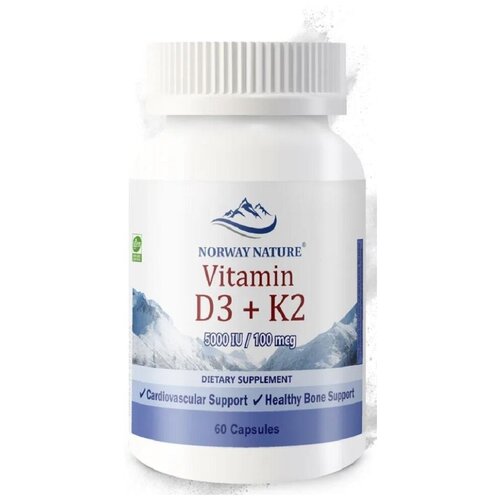 Norway Nature Vitamin D-3 5000 IU + K2 100  60  1708