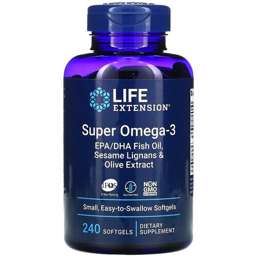  Life Extension Super Omega-3 EPA/DHA with Sesame Lignans & Olive Extract, 280 , 250 , 240 . 5334