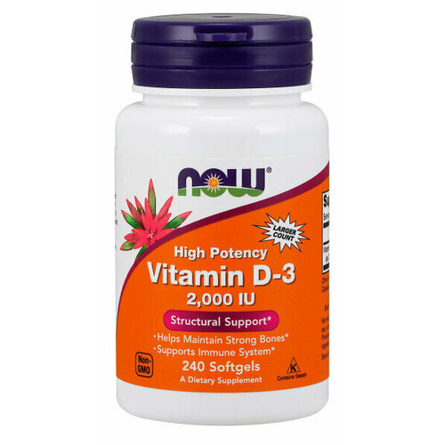 NOW Vitamin D3 2000  240 softgel 1668