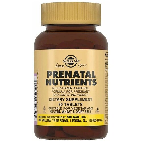 Solgar Prenatal Nutrients ., 150 , 60 . 1158