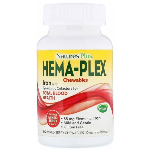 Natures Plus Hema-Plex 60 Mixed Berry Chewables 60   1350