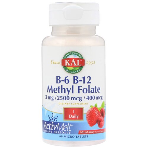   KAL B-6 B-12 Methyl Folate, 60 , 60 . 2429