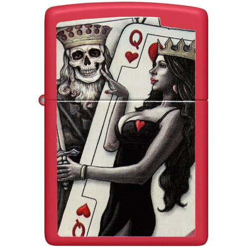    ZIPPO Classic 48624 Skull King Queen Beauty   Red Matte -      6570
