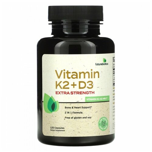 FutureBiotics, Vitamin K2 + D3, Extra Strength, 120 Capsules 3599