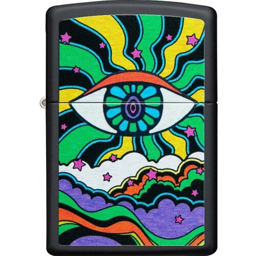    ZIPPO Classic 49699 Black Light Eye Design   Black Matte, ,    7440 