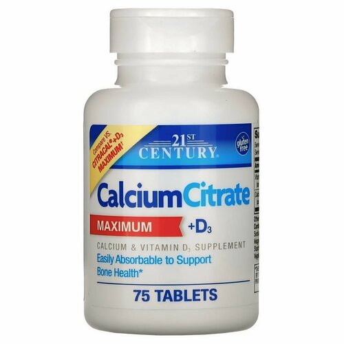 21st Century Calcium Citrate MAXIMUM + D3 75 . 1499