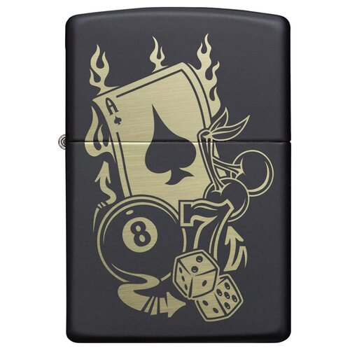    ZIPPO 49257 Gambling Design   Black Matte -  , ,    5706 