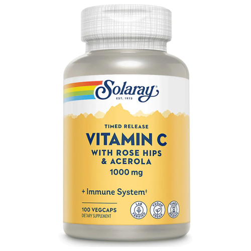  Solaray Vitamin C Timed Release with Rose Hips & Acerola, 160 , 1000 , 100 . 2500