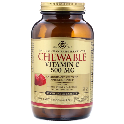 Solgar Chewable Vitamin C Natural Cran-Raspberry Flavor . ., 500 , 250 , 800 , 90 .,  1918