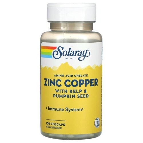  Solaray Zinc Copper with Kelp & Pumpkin Seed, 90 , 100 . 1800