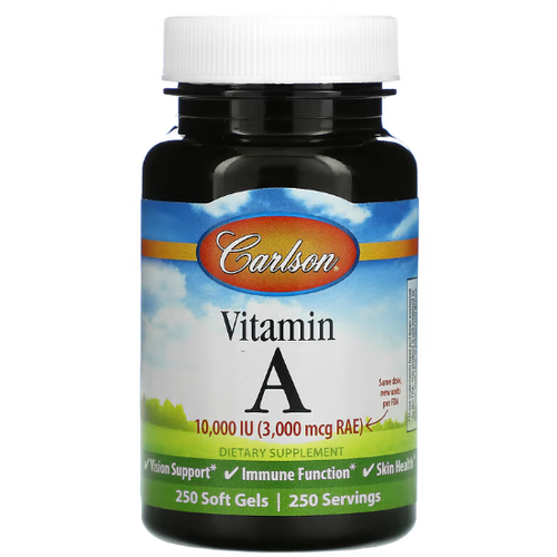 Carlson Vitamin A 10000 IU (3,000 mcg RAE)   10000 , 250  . 2441