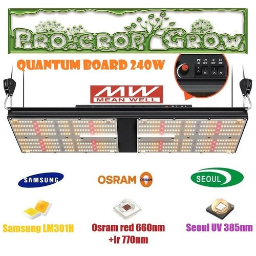 Premium Quantum board 240w Samsung LM301H NEW OSRAM V4 660nm+IR LG SEOUL UV 385nm (     ,   240  ), ,    25499 
