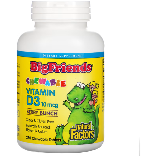 Natural Factors Big Friends Chewable Vitamin D3 . ., 400 , 120 , 250 .,  1990