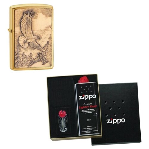 Zippo          Where Eagles Dare Emblem Brushed Brass 125  280  11533