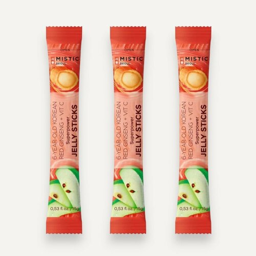 MISTIC 6-YEAR OLD KOREAN RED GINSENG+VIT C SUPERPOWER JELLY STICKS     6-          3*15 399