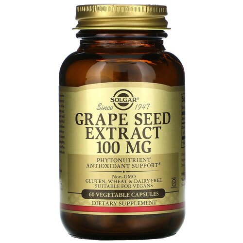 Solgar Grape Seed Extract ., 100 , 270 , 60 . 3650