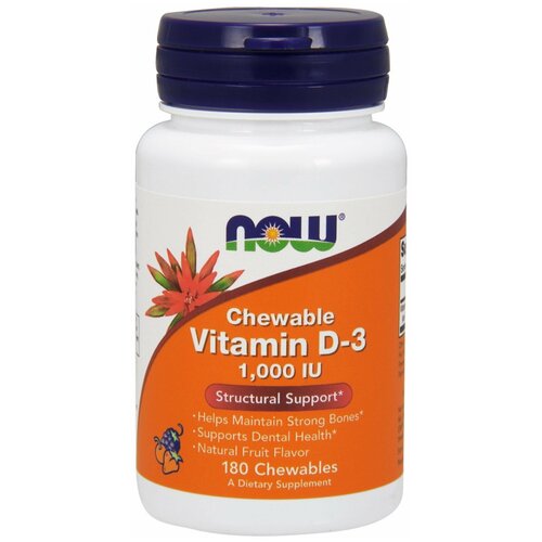  NOW Chewable Vitamin D3  , 100 , 1000 ME, 180 . 1249