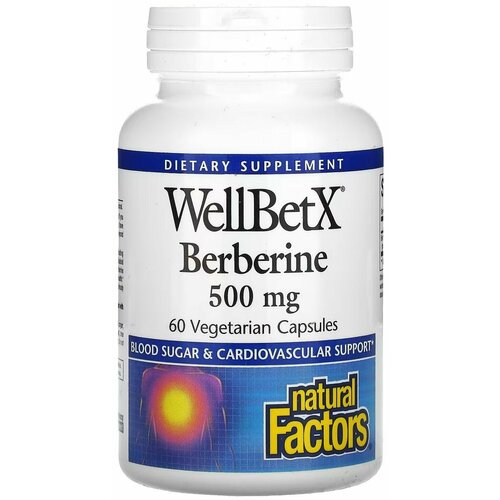 100% iHerb - Berberine, , WellBetX, 500 , 60  , Natural Factors 3317