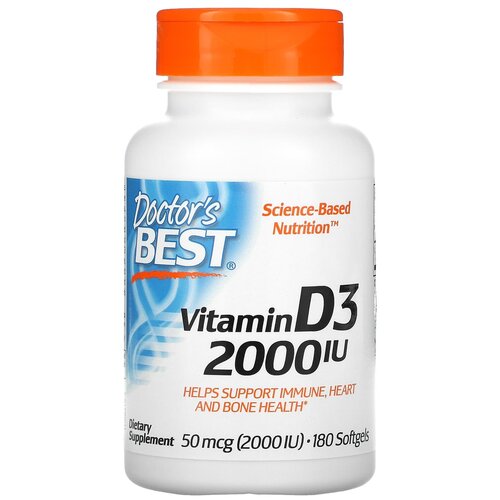  Doctor's Best Vitamin D3, 80 , 2000 ME, 180 . 1185