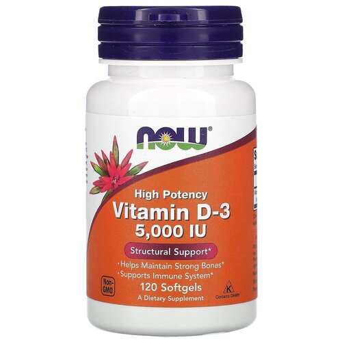 NOW Foods, Vitamin D-3, 5,000 IU,  D-3, 5000 , 120   800