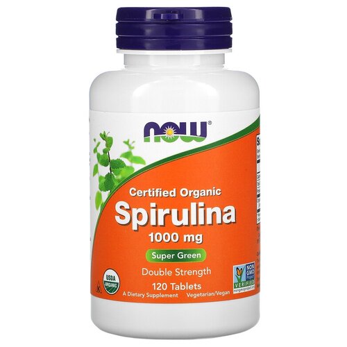  NOW Sertified organic Spirulina, 180 , 1000 , 120 . 3206