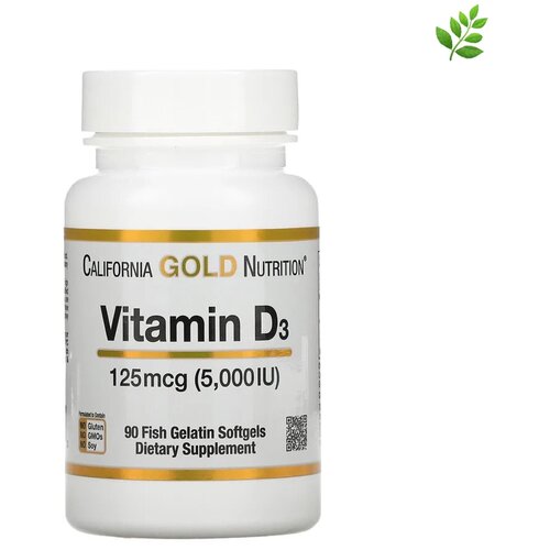 California Gold Nutrition,  D3, 125  (5000 ), 90 .( D) 1538