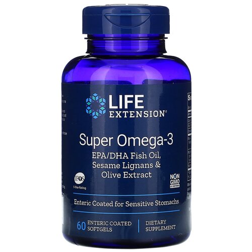  Life Extension Super Omega-3 EPA/DHA with Sesame Lignans & Olive Extract, 200 , 60 . 3599