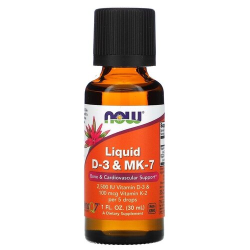  NOW Liquid Vit D-3 & Mk-7, 100 , 30  4060