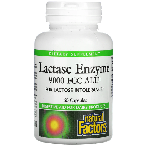 Natural Factors Lactase Enzyme ( ) 9000 FCC ALU 60  2842