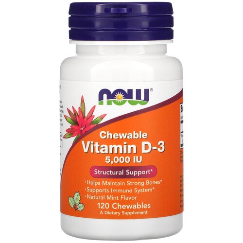  NOW Chewable Vitamin D3 5000 IU, 70 , 90 , 120 . 1285