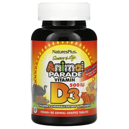  Natures Plus Animal Parade Vitamin D3, 199 , 500 , 90 . 1248