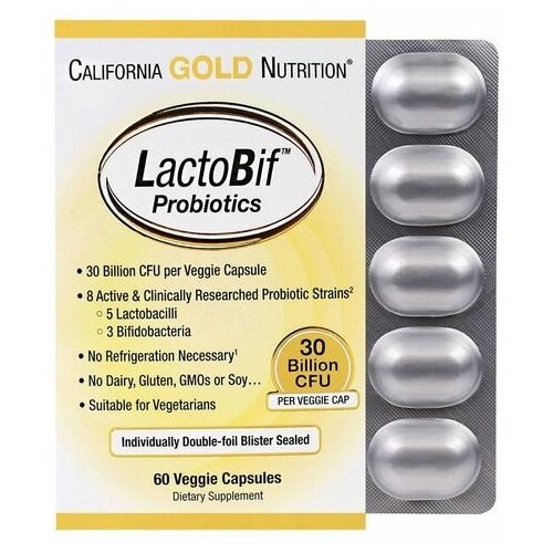California Gold Nutrition LactoBif ����., 30 ���� ���, 130 �, 60 ��., 1 ��., ����, ������ ������ �� 17847 ���