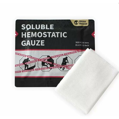  10 Rhino Rescue Soluble Hemostatic Gauze     /  sos 19400