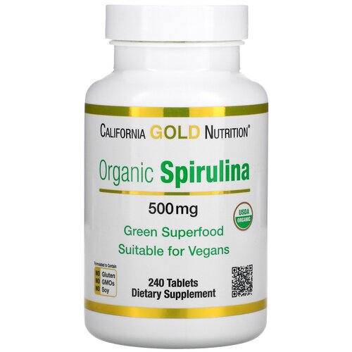 California Gold Nutrition Organic Spirulina ., 500 , 180 , 240 . 3785